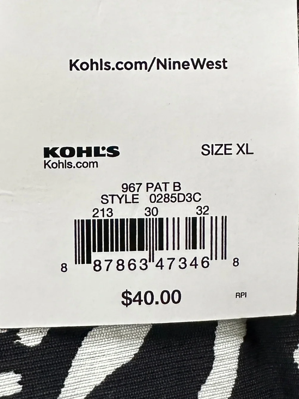 Nine West Black & White Printed Skirt